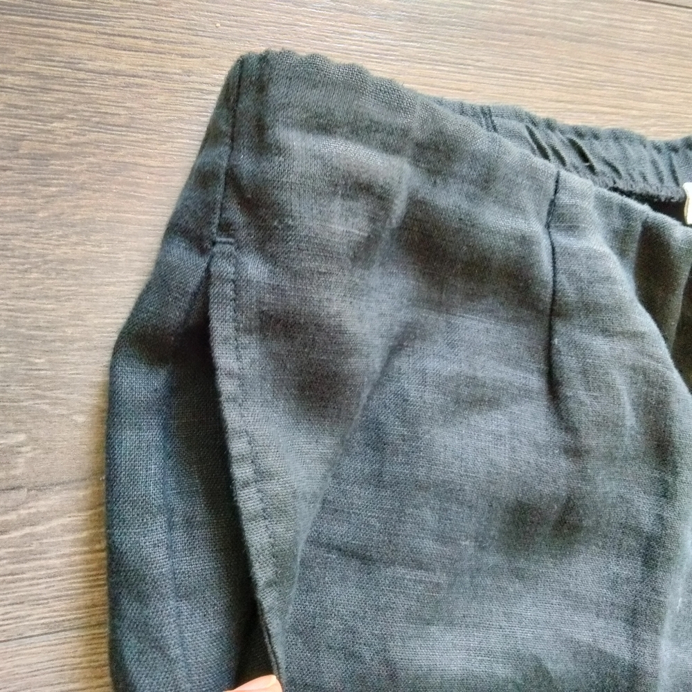 J.Jill Love Linen Women's Size Small Cropped Pull On Black Pants w/ Pockets - Picture 4 of 12